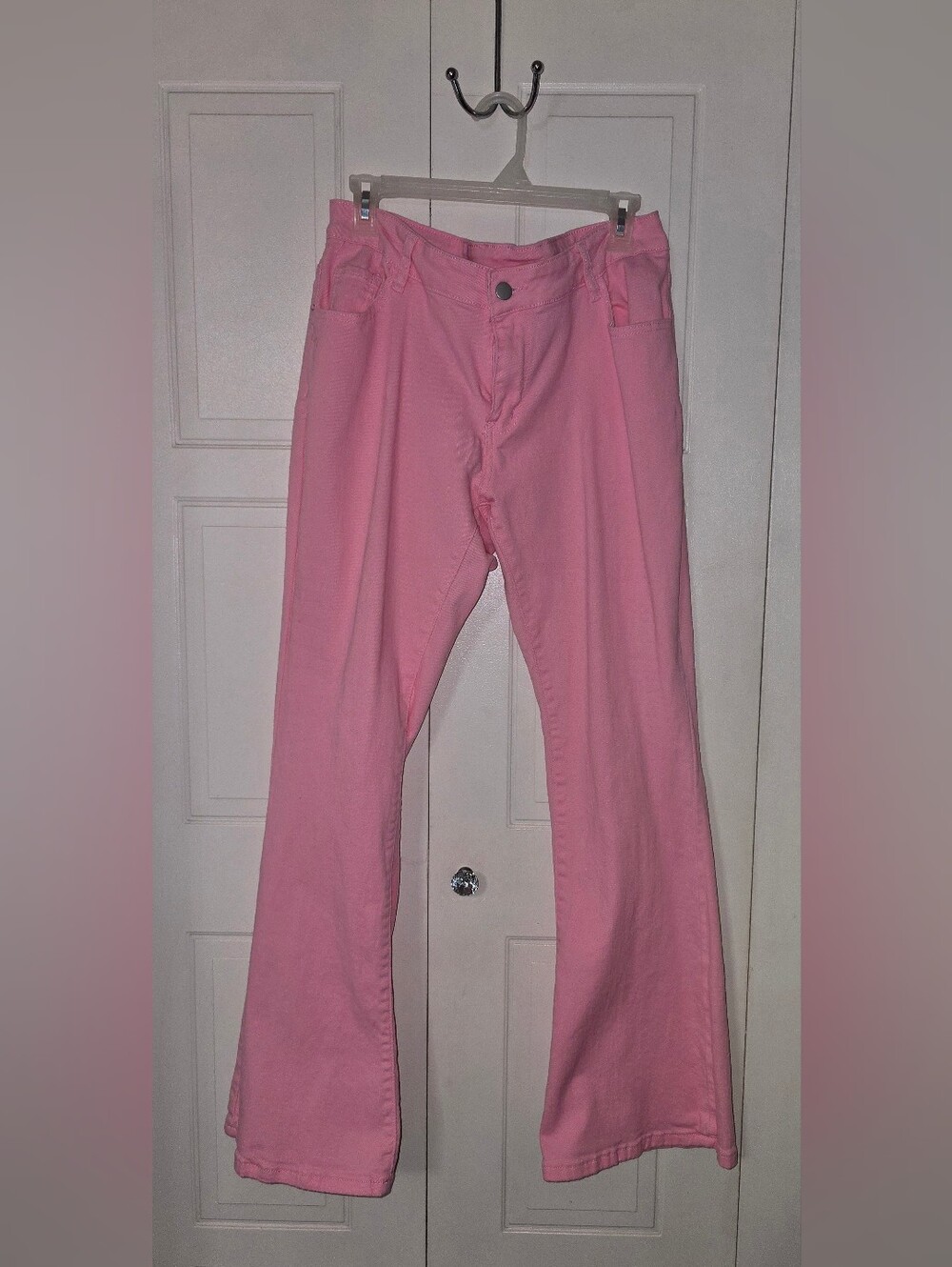 Pink Flare Wide Leg Jeans - Fits Like A Large